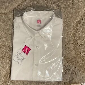 Elegant White Button Down Short Sleeve Shirt for Women